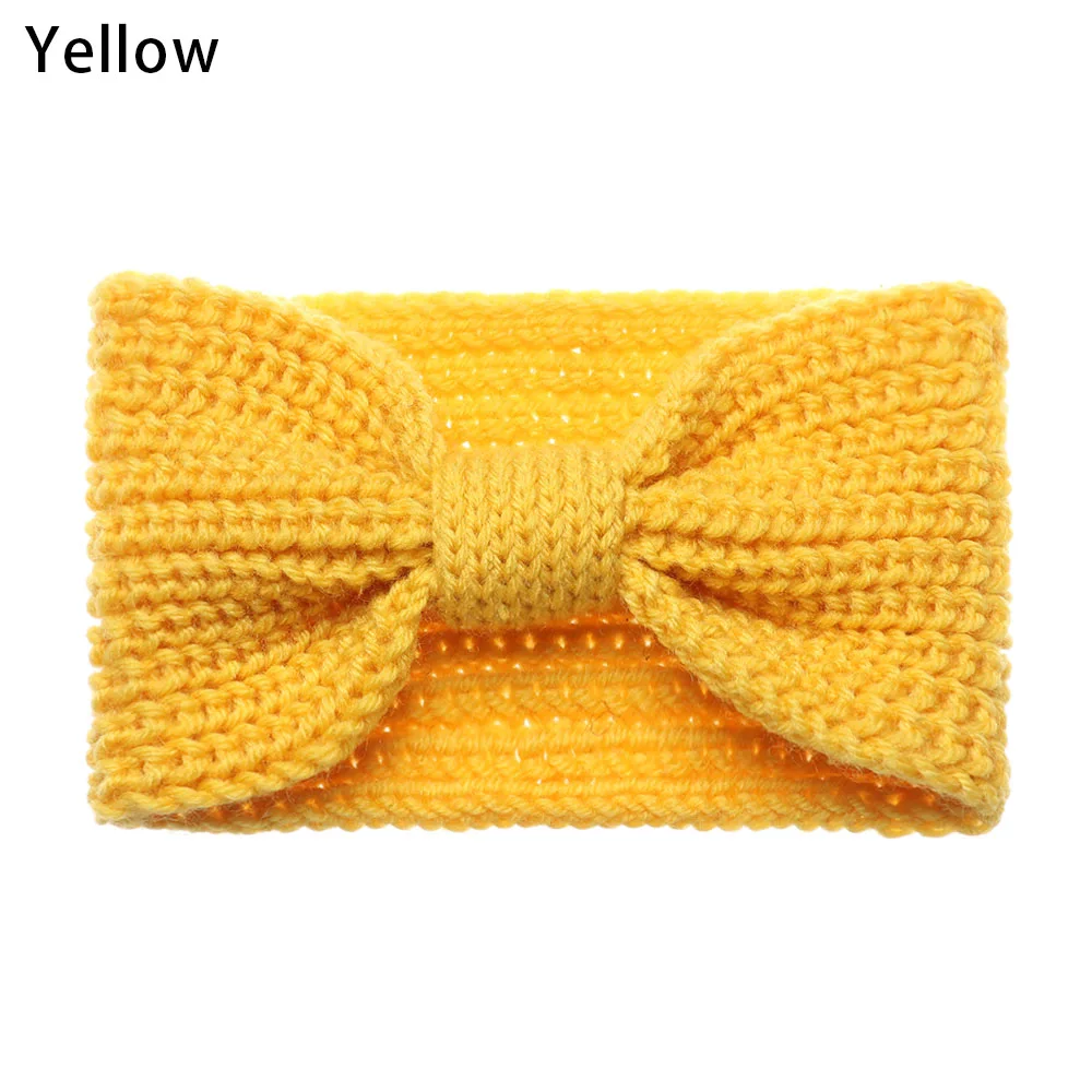 Type 06-Yellow 1 шт., женские плюшевые повязки на голову из искусственного бархата, теплые вязаные повязки на голову с перекрестными узорами, женские вязаные повязки на голову, аксессуары для осени и зимы - Цвет: Type 06-Yellow