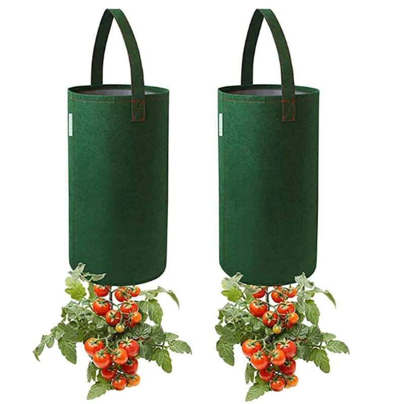 1Pc Felt Hanging Tomato Grow Bag Upside Down Planter Multi-Function Strawberry Vegetable Flower Plant Grow Bags Garden Plant Pot