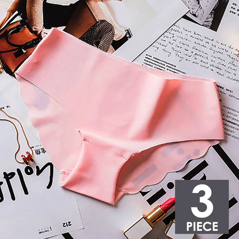 R 3pcs 3 шт./компл. Seamles Ice Silk трусы для Для женщин сексуальные трусы с низкой посадкой ультра-тонкое нижнее белье стринги женские трусы, интимное# D - Цвет: R 3pcs