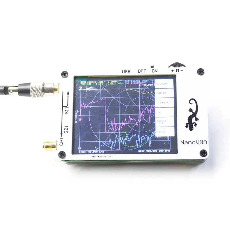 NanoVNA Векторный анализатор Netwerk 50 KHz-900 MHz цифровой ЖК-дисплей HF VHF UHF антенный анализатор Staande Golf USB POWER 83XB