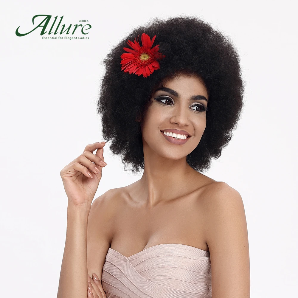 Short Afro Wig Natural Remy Brazilian Human Hair Wig For Black Women Full Machine Made Wig Free Shipping Allure (4)