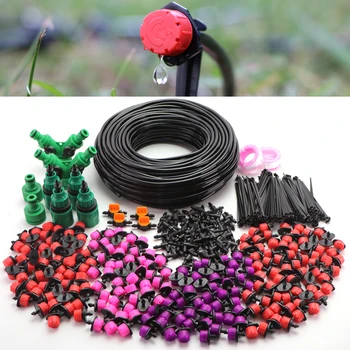 

5-50m DIY Micro Drip Irrigation System 8 Hole Adjustable Flow Dripper Atomizer Watering Kit Garden 1/4'' Hose Spray Misting Kit