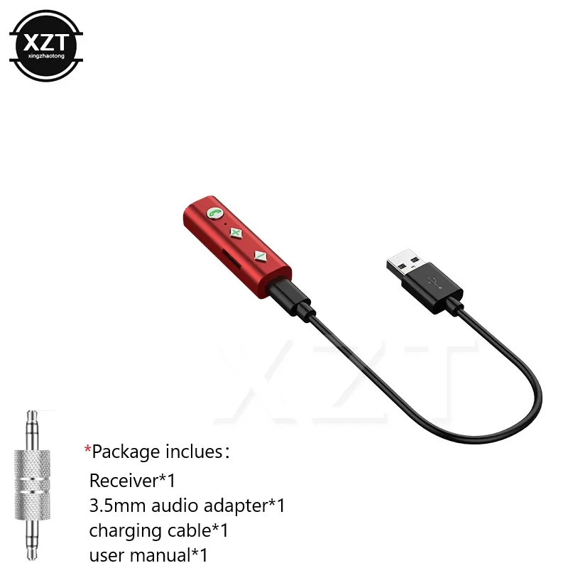 Bluetooth 4,2 aux-приемник 3,5 мм аудио беспроводной адаптер конвертер для наушников стерео Автомобильная гарнитура поддержка карта памяти TF