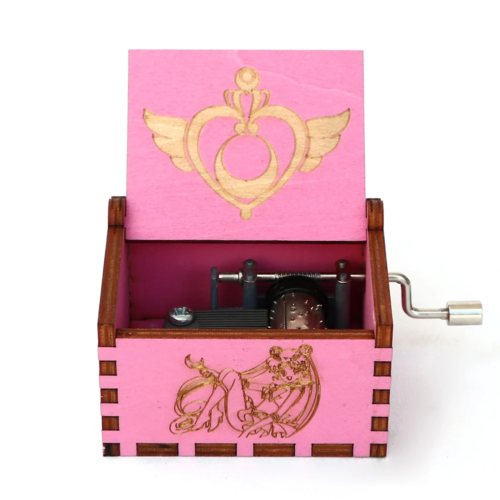 Резьба по дереву, ручная работа, розовая музыкальная шкатулка Сейлор Мун, игра на трон, музыкальная шкатулка, тема Caixa De Musica, подарок на день рождения, подарок для девочки