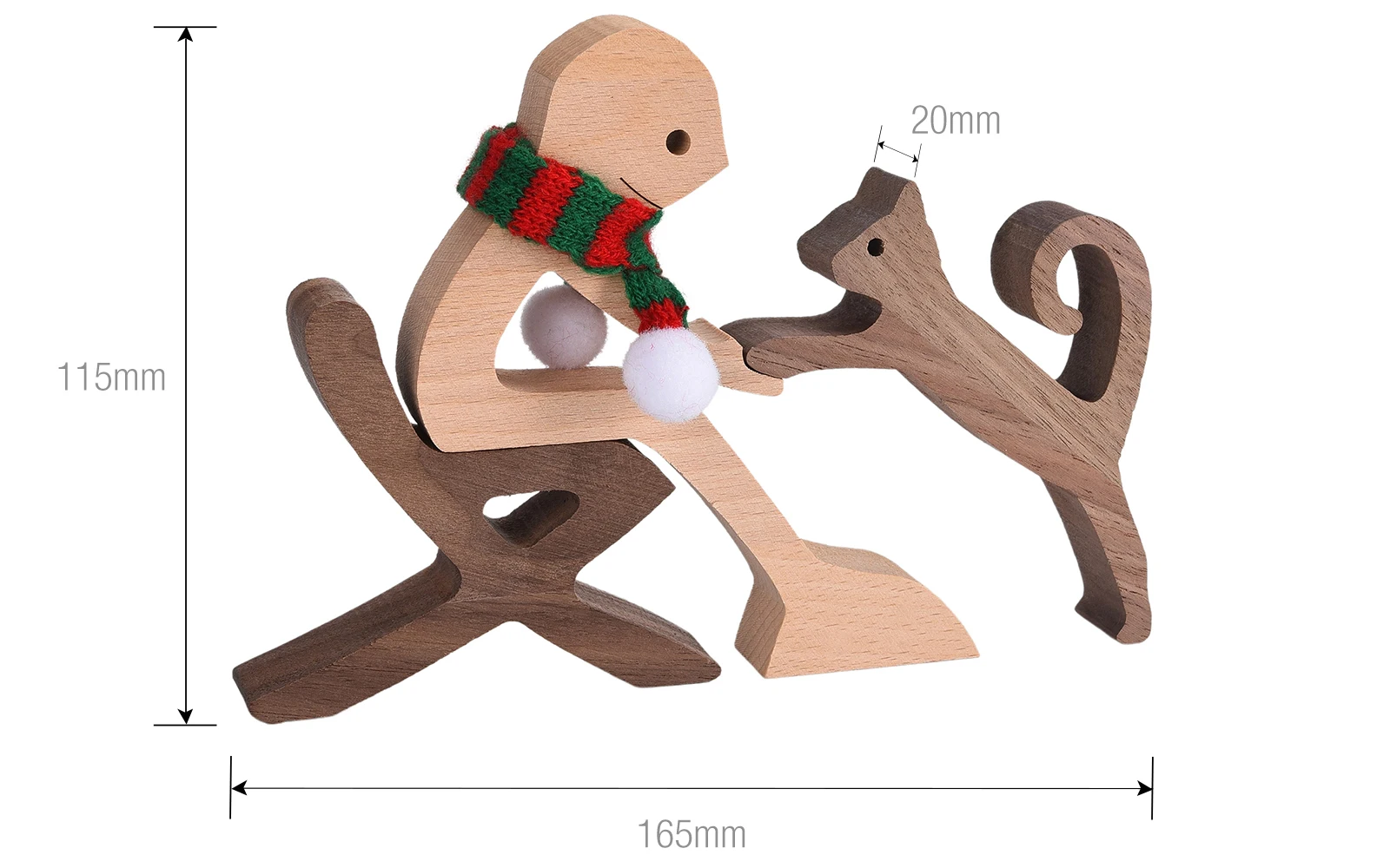 Pet Decorations Craft Wooden Dog Cat Doll Ornaments Carved Model Home Office Ornaments Creative Love Pets Dropshipping