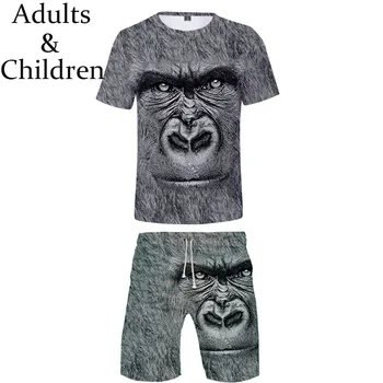 

New listing 3D Animal orangutan T-shirt+Beach shorts men women Hip Hop Summer Casual 3D print boys/girls two-piece suits