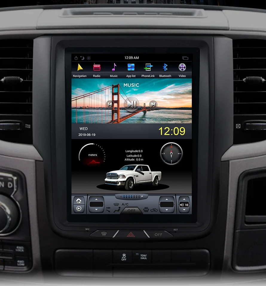 Top Asvegen 10.4" Vertical Screen Android 7.1 Car Radio For Dodge Ram 2014 2015 2016 2017 GPS Auto Stereo Multimedia Player Headunit 2