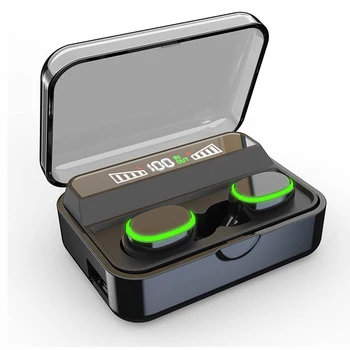

Wireless Earphone Bluetooth5.0 HiFi Deep Bass LED Power Display Tapping Design with Charging Case for Phone Portable Mini