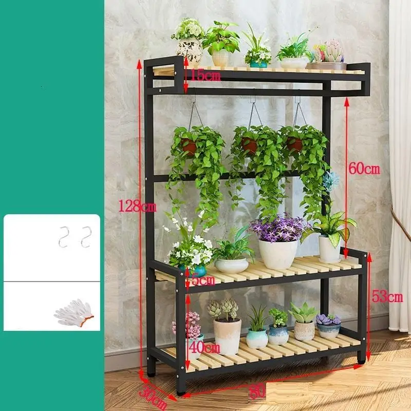 Mueble Estante Para Soporte Plantas Interior Wooden Shelves For Balkon Stojak Na Kwiaty Plant Rack Shelf Outdoor Flower Stand - Color: Number 13