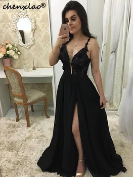 

Black Spaghetti Straps Sparkling Evening Dresses Elegant Sweetheart Beading Sexy Tulle Moroccan Kaftan Formal Party Gown