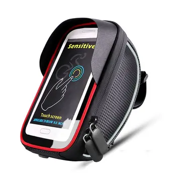 

Waterproof Touch Screen 6.5 Inch Outdoor Cycling Bicycle Bag Cycling Handlebar Bag Mountain Bike Front Beam Mobile Phone Bag