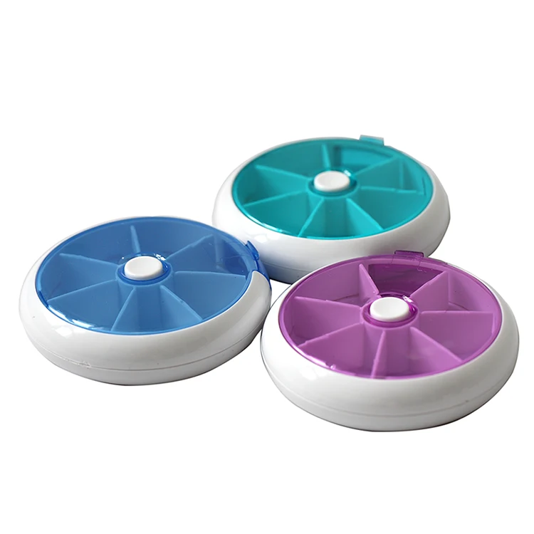 1PC Empty Pill Case 7 Slot Weekly Medicine Organizer Round Container Travel Capsule Health Pills Drug Plastic Box Splitter Case