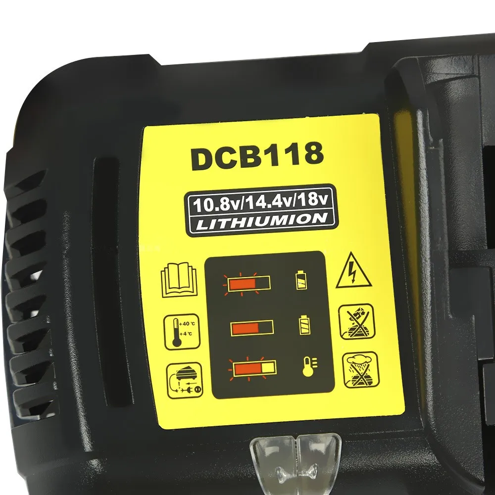 Для Dewalt DCB118 10,8 V 12V 14,4 V 18V ионно-литиевая Батарея Зарядное устройство 4.5A DCB101 DCB120 DCB115 DCB107 DCB105 DCB140 DCB201 DCB200 DCB206