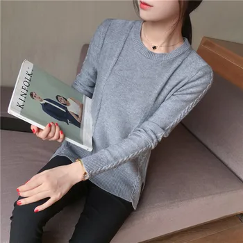 

2020 New Arrival Women Sweaters And Jumper Hitz Korean Women Loose Sleeve Head Twist All-match Sweater Sleeved Female Backing