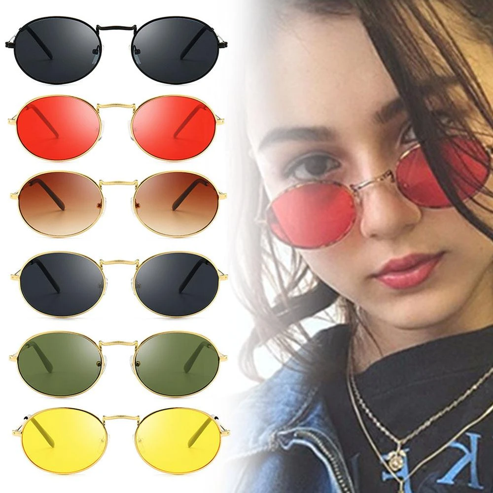 Gafas de sol ovaladas hombre y mujer, lentes de sol coloridas con película y gota agua, personalizadas, de Metal|Gafas de piloto| -