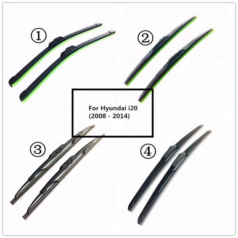 

LUYA Four kinds of Wiper Blade Car windshield wiper For Hyundai i20 (2008 - 2014) size:24" & 16"
