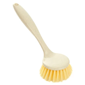 

Household Washing Brush Long Handle Dish Pot Bowl Pan Wash Brush Sink Wheat Straw Hangable Cleaning Tool Kichen Accessories