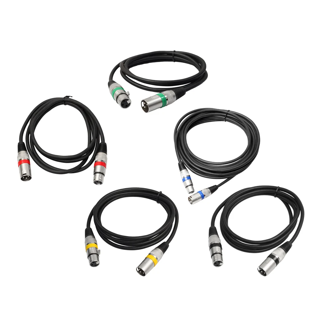 Прочный 5 шт. ПВХ 3 Pin XLR штекер XLR Женский аудио кабели провода 300 см