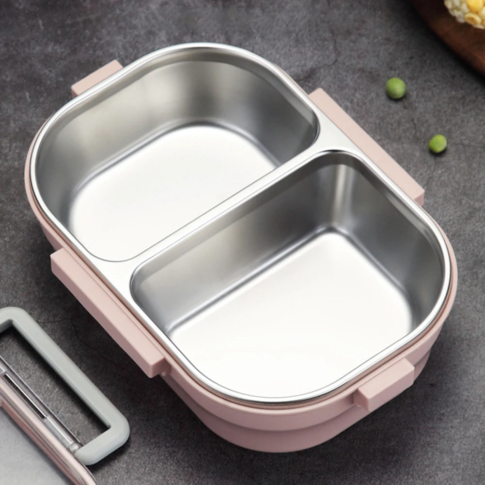 Модные Портативный Нержавеющая сталь герметичная конструкция Bento Коробки для обедов безопасный Еда Хранения Чехол Контейнер с ручкой