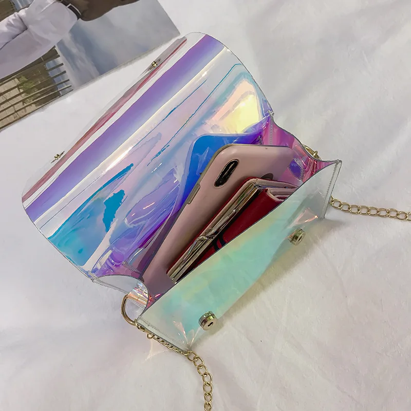 

Bag Women's New Style Korean-style Fashion Transparent Laser Mini Chain Bag Summer Shoulder Cross-body Mobile Phone Bag