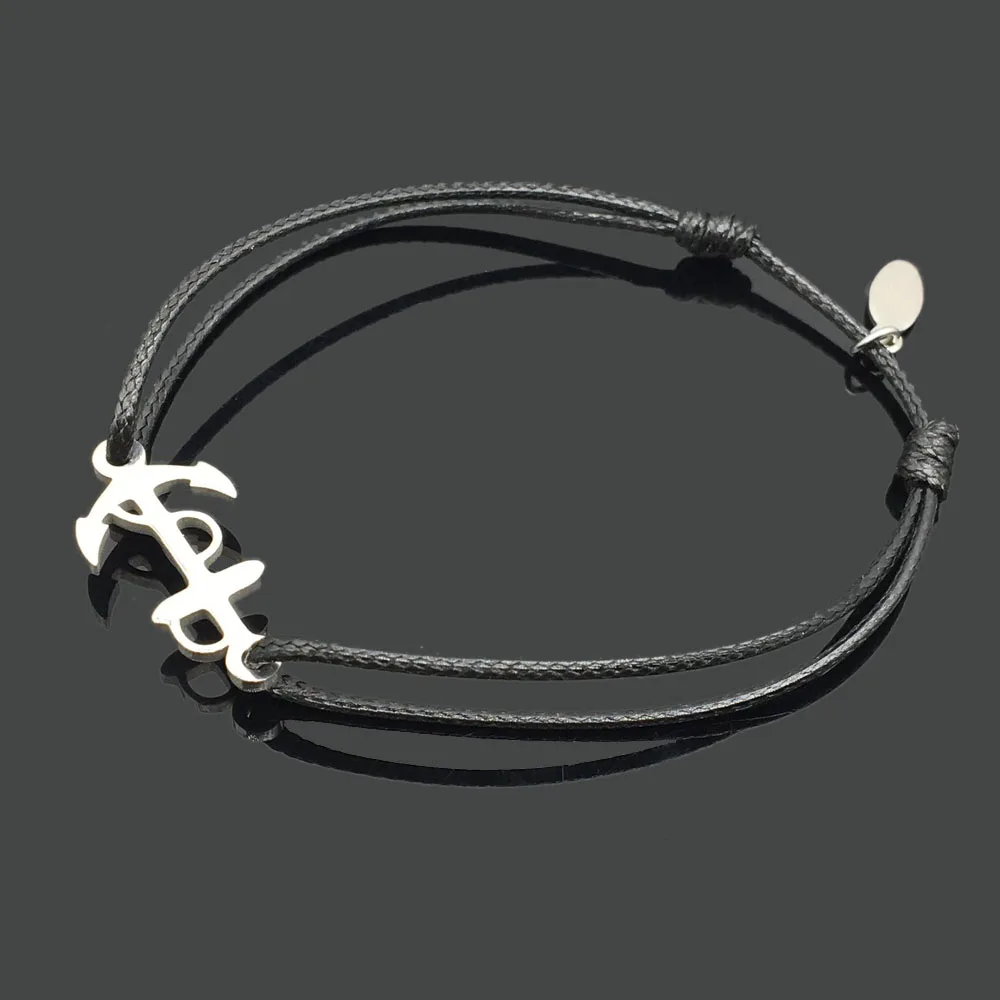 stainless anchor 2 шт браслет желаний из нержавеющей стали, регулируемый шнур, хороший браслет, приносящий удачу, красный браслет дружбы - Окраска металла: stainless anchor