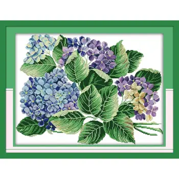 

Joy Sunday Purple Floret Chinese Counted Cross Stitch Kit Patterns Printed On Canvas Embroidery Needlework Set DMC14CT DIY Tool
