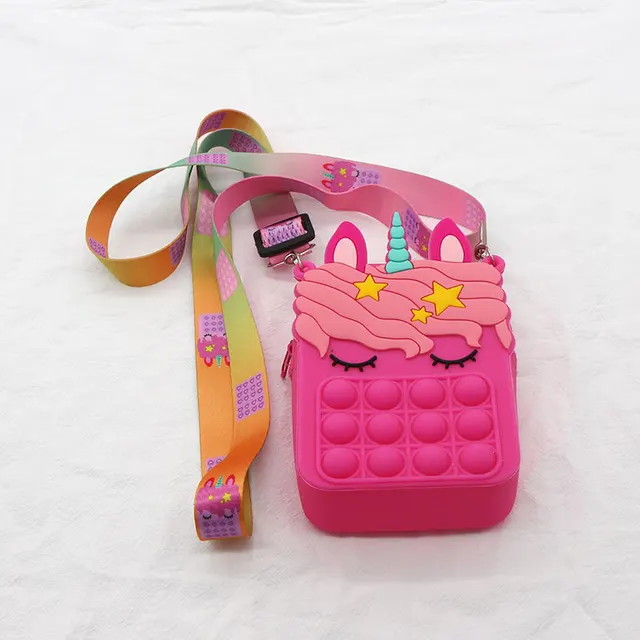 New Popit Mini Money Wallet Fingertip Toys Push Bubble Popite Pendant Bag Hot Sale Adult Decompression Toys Children Anti-Stress 0132-D