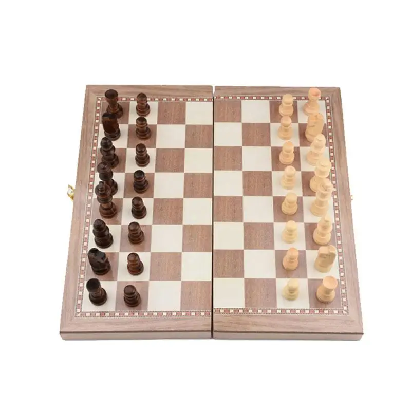 Chess Set Magnetic 3 In 1 Intelligence Toys Chess Checkers Backgammon Set For Family