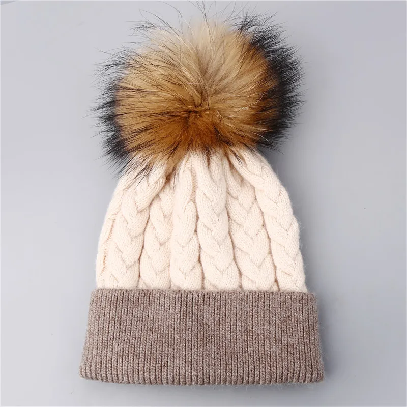 gorro de cashmere pele de vison real,