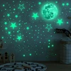 435pcs/set Luminous Wall Sticker Moon Stars Dots Green Children Room Ceiling Stairs Decoration Fluorescent Mural Decals 30cm 1