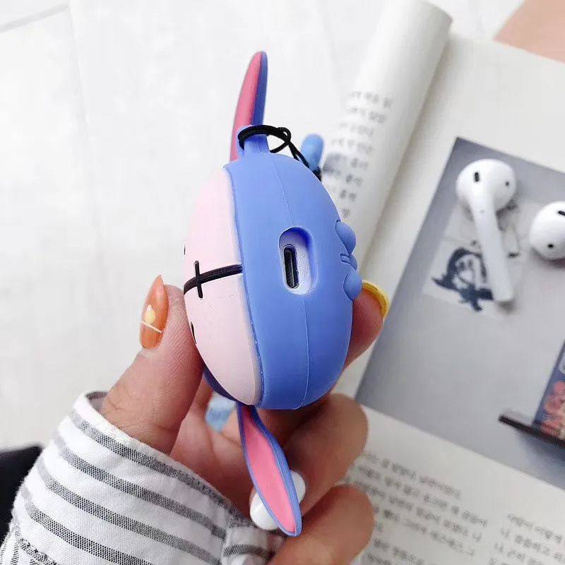 Для AirPods чехол 3D милый мультфильм ослик чехол для наушников для Airpods 2/i10/i11/i12 TWS мягкая защитная крышка с кольцом на палец
