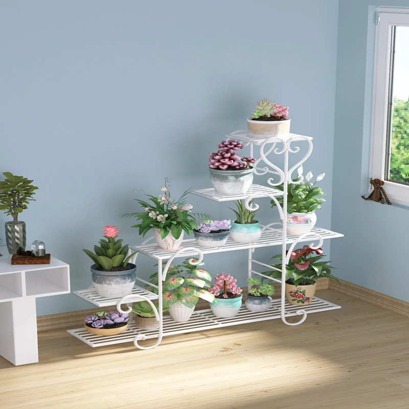 

Airs Multi-storey Indoor Iron Art Flower Rack Balcony Bonsai Frame European Style Shelf Ground Botany Frame