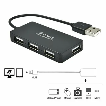 

2.0 Durable Expansion Stable Plug And Play High Speed Splitter USB Hub For Laptop Computer Safe 4 Ports Accessories Portable