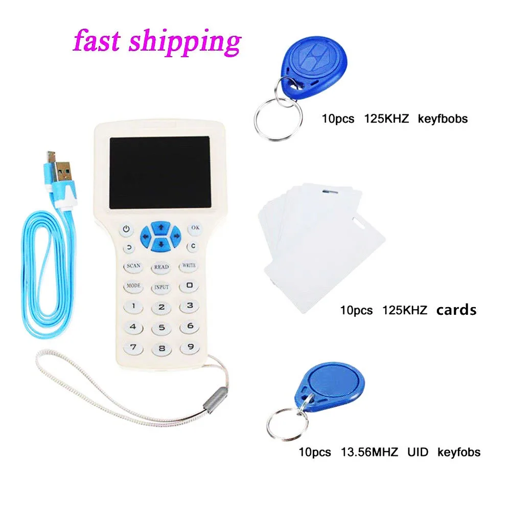

Dual Frequency NFC Card Copier Reader Writer for IC/ID Cards 13.56MHZ+125kHz Cards English Language Read 10 Frequency Program