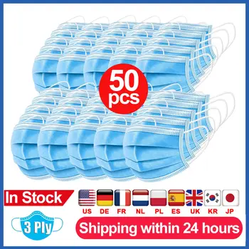 

Disposable Sanitary Medical Mask 3-Plys Nonwoven Anti- Dust Mask Anti spray particles Breathable Earloop Surgical face Mask