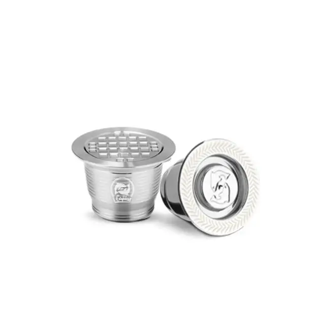 Новая нержавеющая сталь Металл 2 в 1 использование кофе фильтр Nespresso многоразовые капсулы многоразового использования многоразовый двухтипный Refilerable - Цвет: Темный хаки