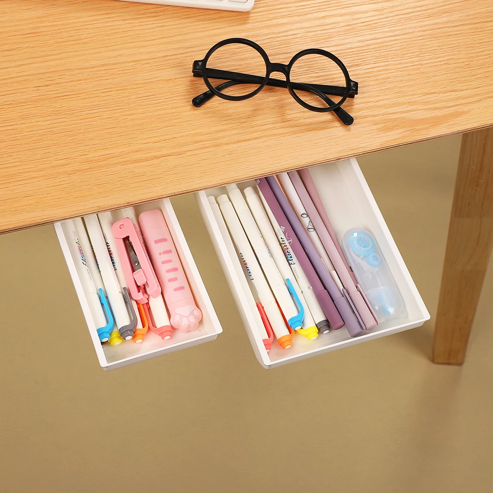 JIANWU Creative High capacity Desk Drawer-Type Pencil Storage Case Container Desktop Sundries Storage Box for Stationery School