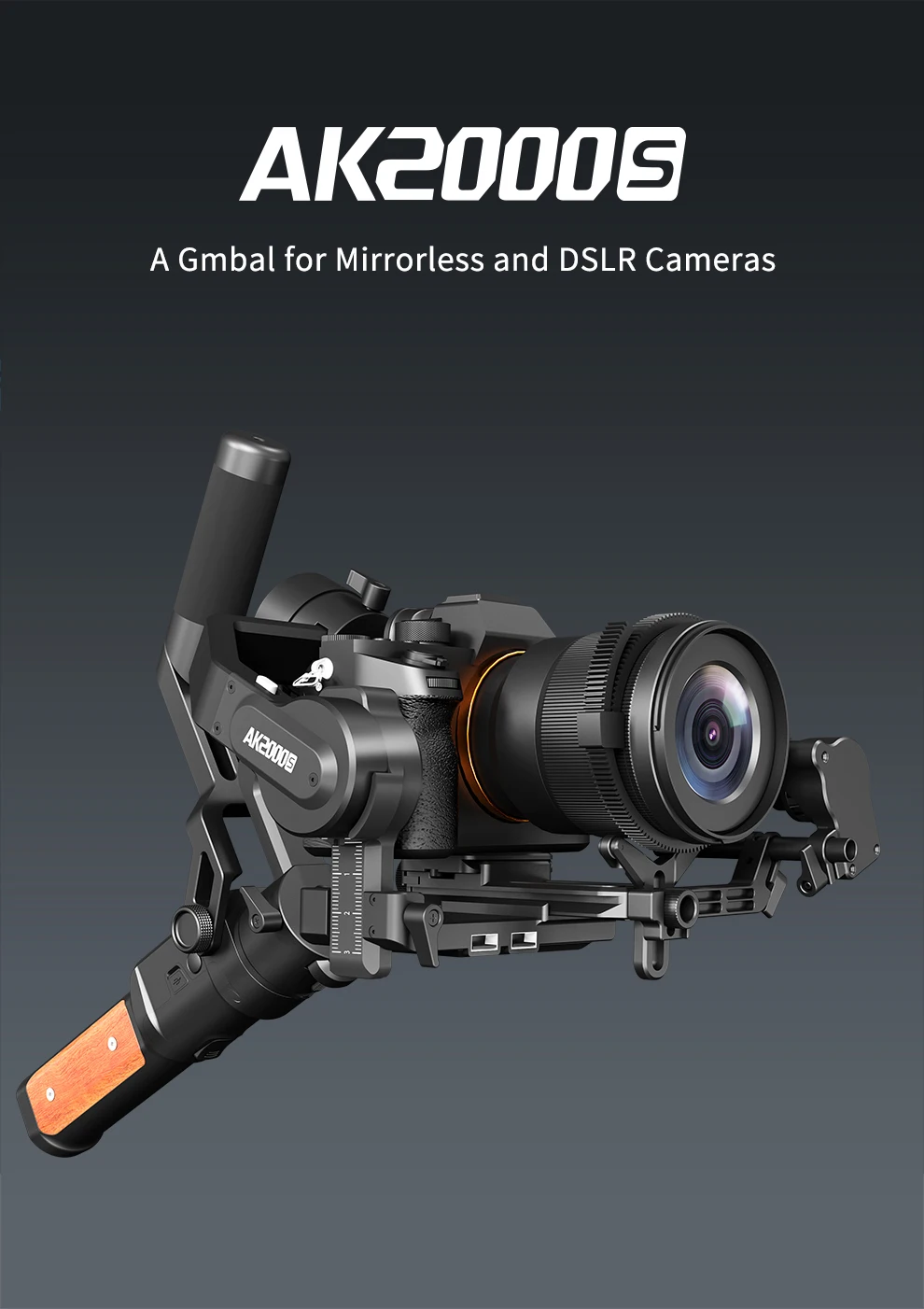 FeiyuTech AK2000S 3-осевой ручной шарнирный стабилизатор для камеры GoPro Сенсорный экран Для беззеркальных Камера однообъективного цифрового зеркального Камера 2,2 кг грузоподъемность