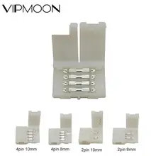 

10pcs/lot 3528 5050 LED Strip Connectors 2pin 8mm / 2pin 10mm/4pin 10mm Free Welding Connector for rgb led strip 12v 2835 5050