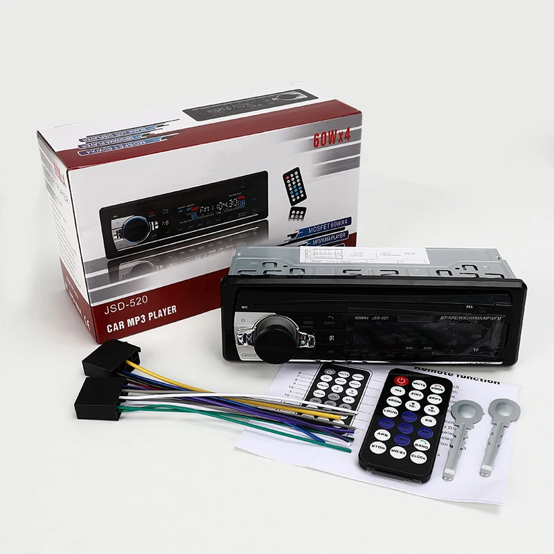 Автомобильное радио miniJSD520 12V Bluetooth стерео в тире 1 Din FM Aux вход поддержка Mp3/MP4 USB MMC WMA