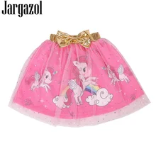 Юбка-пачка для девочек с рисунком единорога, Маленького Пони; сетчатые юбки с принтом глаз для маленьких девочек; детская одежда с радужным бантом; праздничный костюм