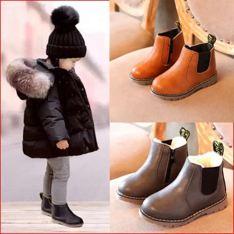 Kinder Schnee Stiefel 2020 Herbst Winter Baumwolle Schuhe Jungen Madchen Wasserdicht Nicht Schlupf Knochel Stiefel Kinder Leder Stiefel Mode Aliexpress