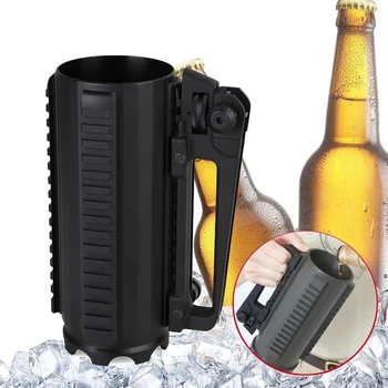 

Hygoo Novelty Tactical Military Multifunction Aluminum Detachable Carry Battle Rail Mug, Outdoor Sport Solid Beer