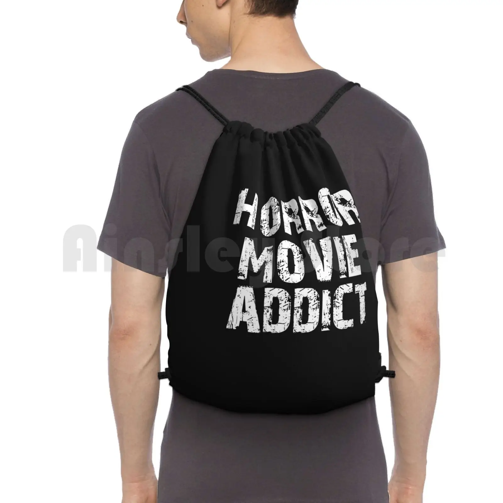 

Horror Movie Addict Backpack Drawstring Bags Gym Bag Waterproof October Horror Films Horror Horror Creepy Movie Slashers