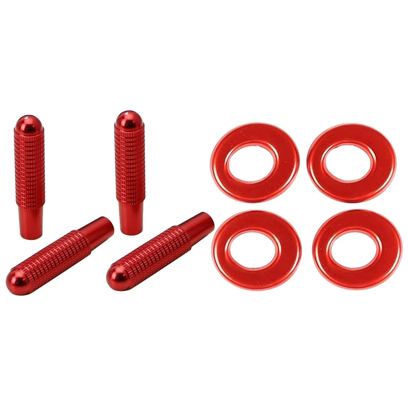 4Pcs Red Aluminum Bolt-on Replace Door Lock Knobs with Car Lift Cover Decoration Trim Stickers | Автомобили и мотоциклы