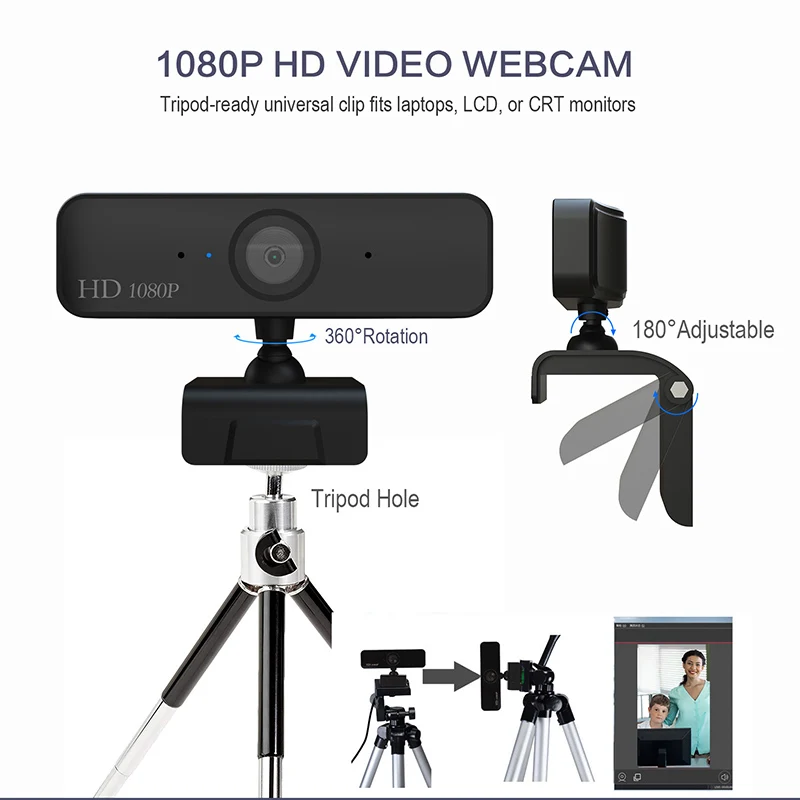 

HD Auto Focus Camera 2 Million Pixels 1080P for Video Call Laptop PC Computer Accessories ND998