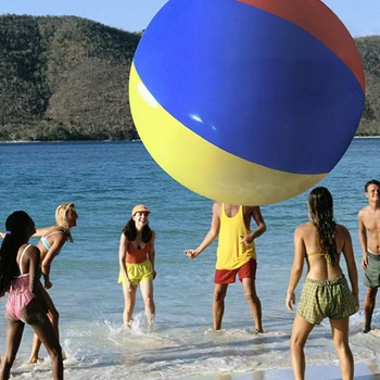 

Hot Inflatable Beach Ball Large Three-Color PVC Inflatable Ball Thickening Inflatable Entertainment Decoration Toy Big Ball