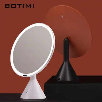 

BOTIMI Intelligent RechargeableTable Lamp With Mirror For Make up Bedroom Bathroom Desk Light Dressing Room Lighting Fixtures