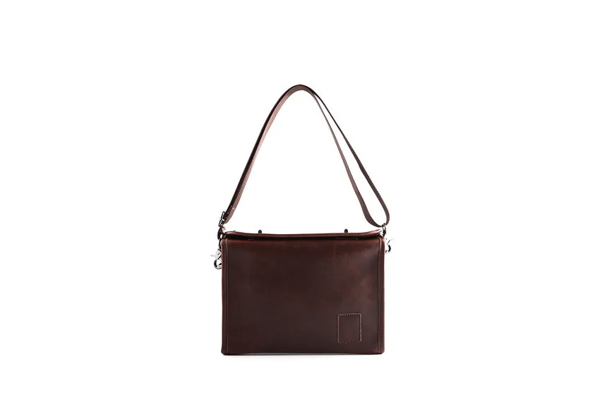 New Korean men's retro shoulder bag double buckle diagonal bag trend briefcase tide