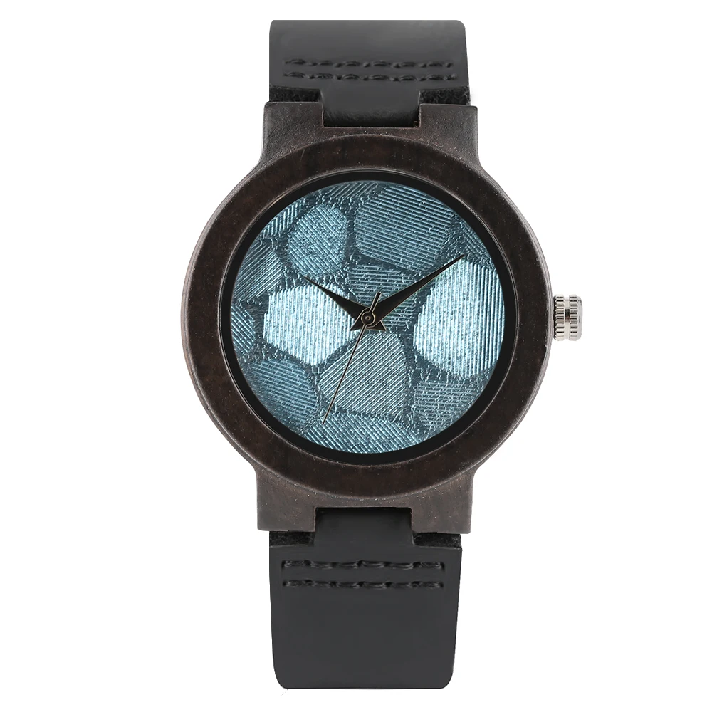 Women Wristwatch Quartz Wooden Watch Special Dial Wooden Watches for Ladies Leather Band with Pin Buckle Wristwatch for Females
